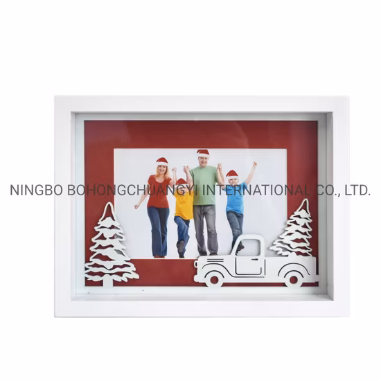 Wholesale Happy Christmas Decorative Solid Picture Frame Solid Wood Frame Wooden Photo Frame for Christmas Decoration