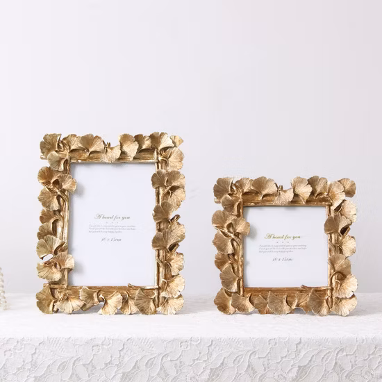Moldura de resina feita à mão, damasco, ginkgo, ornamento, decorativo e promocional, molduras para fotos